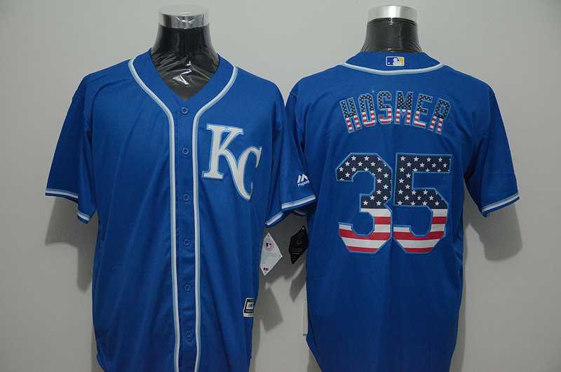 Kansas City Royals #35 Eric Hosmer Blue USA Flag Fashion Stitched MLB Jersey,We sell and wholesale Kansas City Royals #35 Eric Hosmer Blue USA Flag Fashion Stitched MLB Jersey on line form chian!